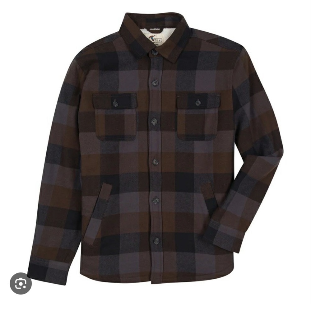 Buffalo Plaid Sherpa Shirt Jacket | Black Gray Cozy Cabin Core | Genteal